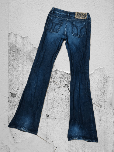 Japanese Brand Dirty Painted Distressed Thrashed Faded Baggy Jeans Y2K Size US 28 / EU 44 - 1 Thumbnail