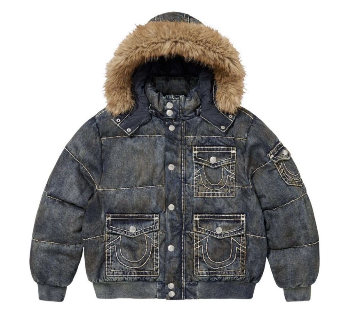 Supreme Supreme true religion distressed puffer Size US L / EU 52-54 / 3 - 1 Thumbnail