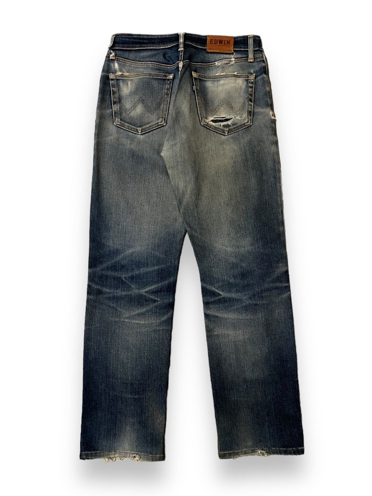 Vintage Edwin 403 W-Flex Dirty Washed Distress Straight Cut