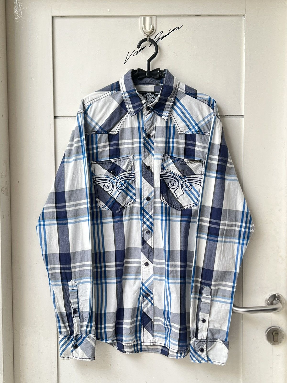 Affliction AFFLICTION Plaid Motive Shirt Size US S / EU 44-46 / 1 - 1 Thumbnail