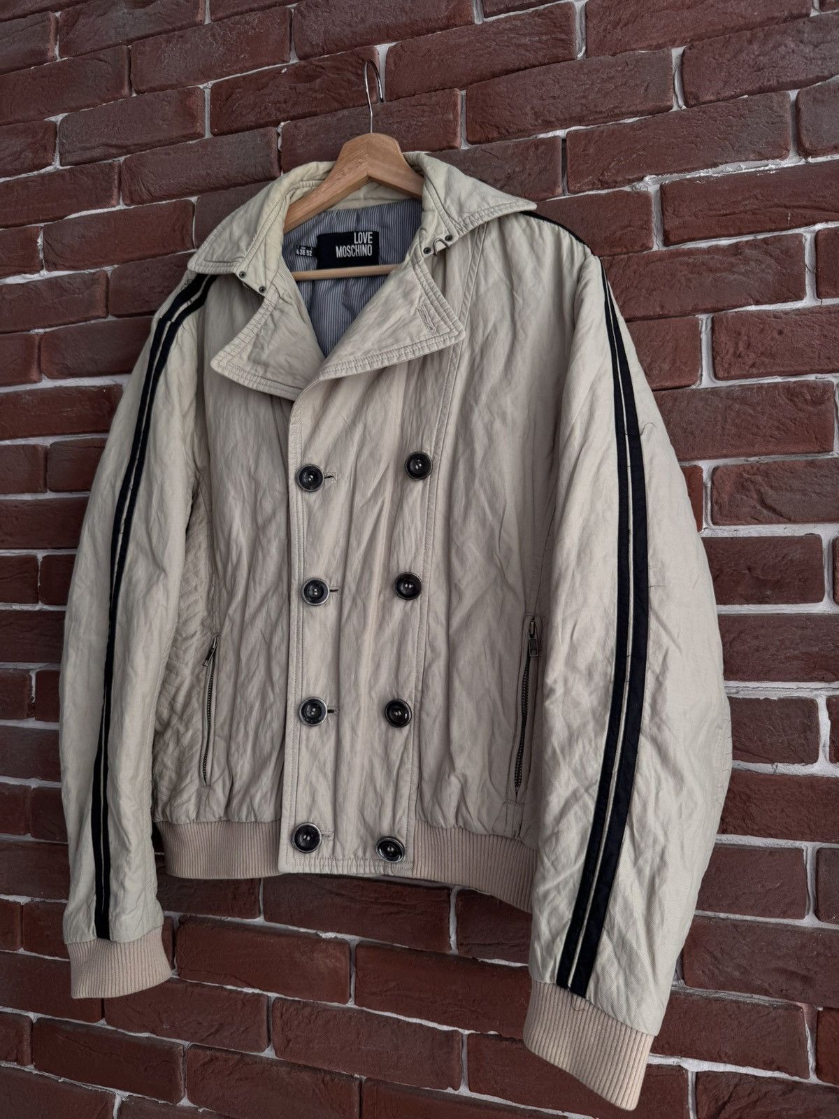 Moschino Vintage Love Moschino Hype Jacket Art Designer Rare Beige 52 Size US L / EU 52-54 / 3 - 5 Thumbnail