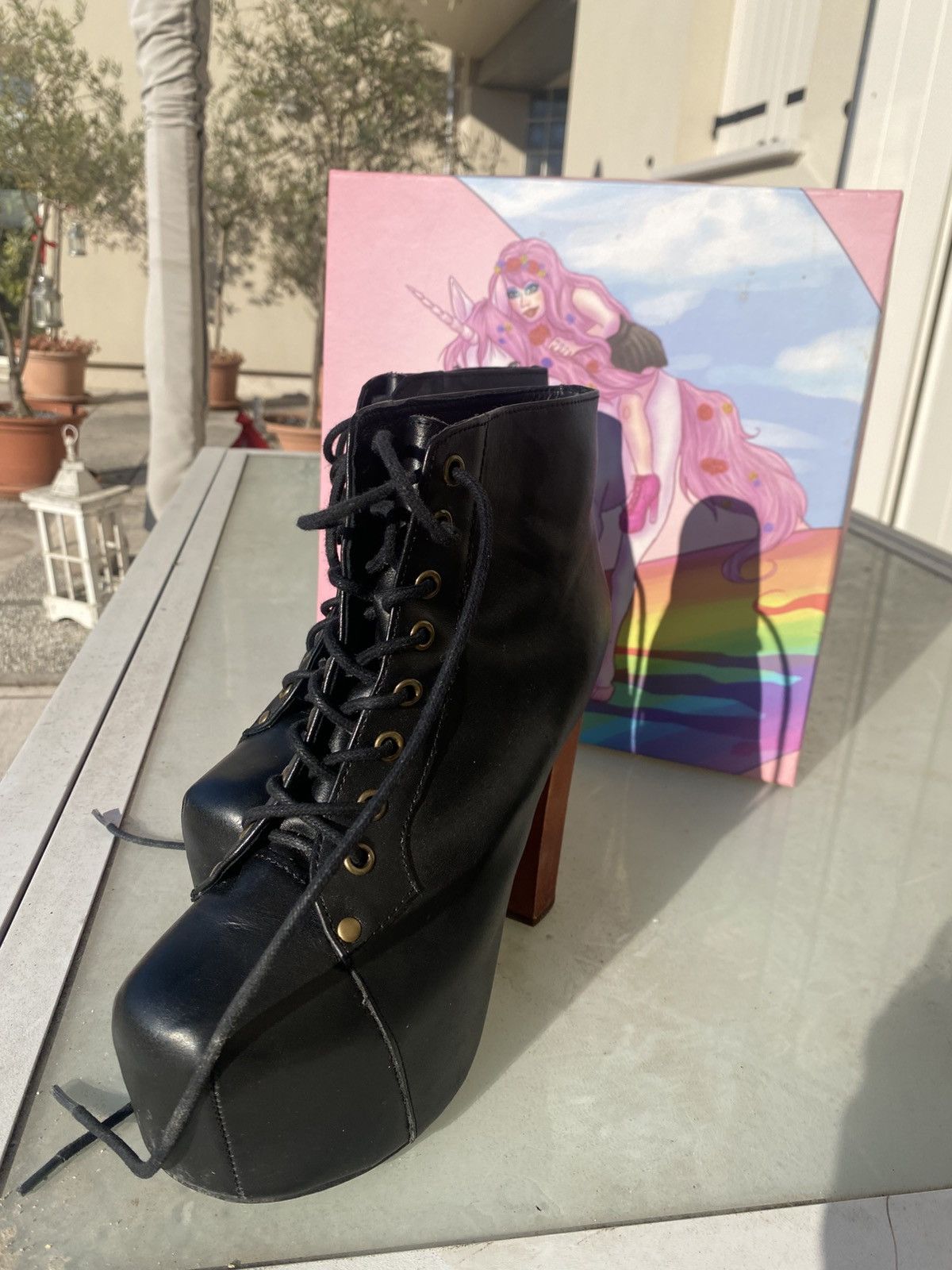 Jeffrey Campbell Jeffrey Campbell Lita Boots – Black Leather – Size 39 Size US 9 / IT 39 - 1 Thumbnail
