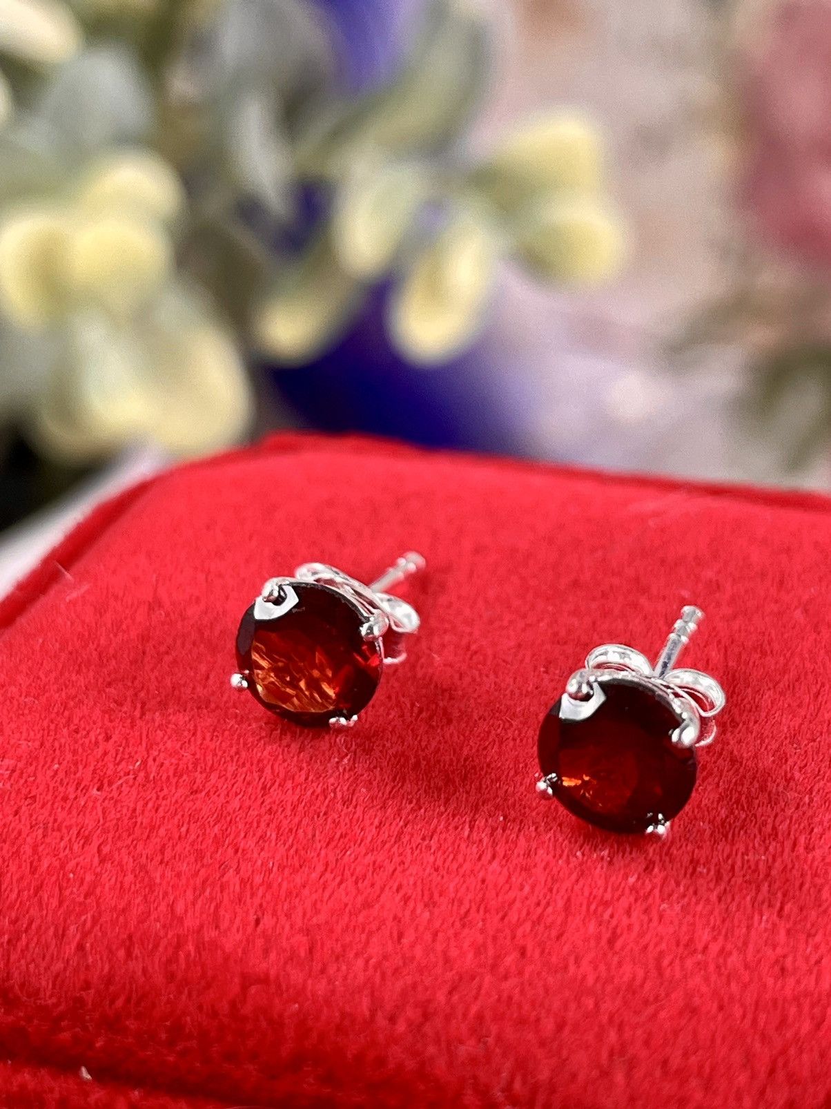 Other Genuine 2CT GARNET EARRINGS. Silver 925 Size ONE SIZE - 1 Thumbnail