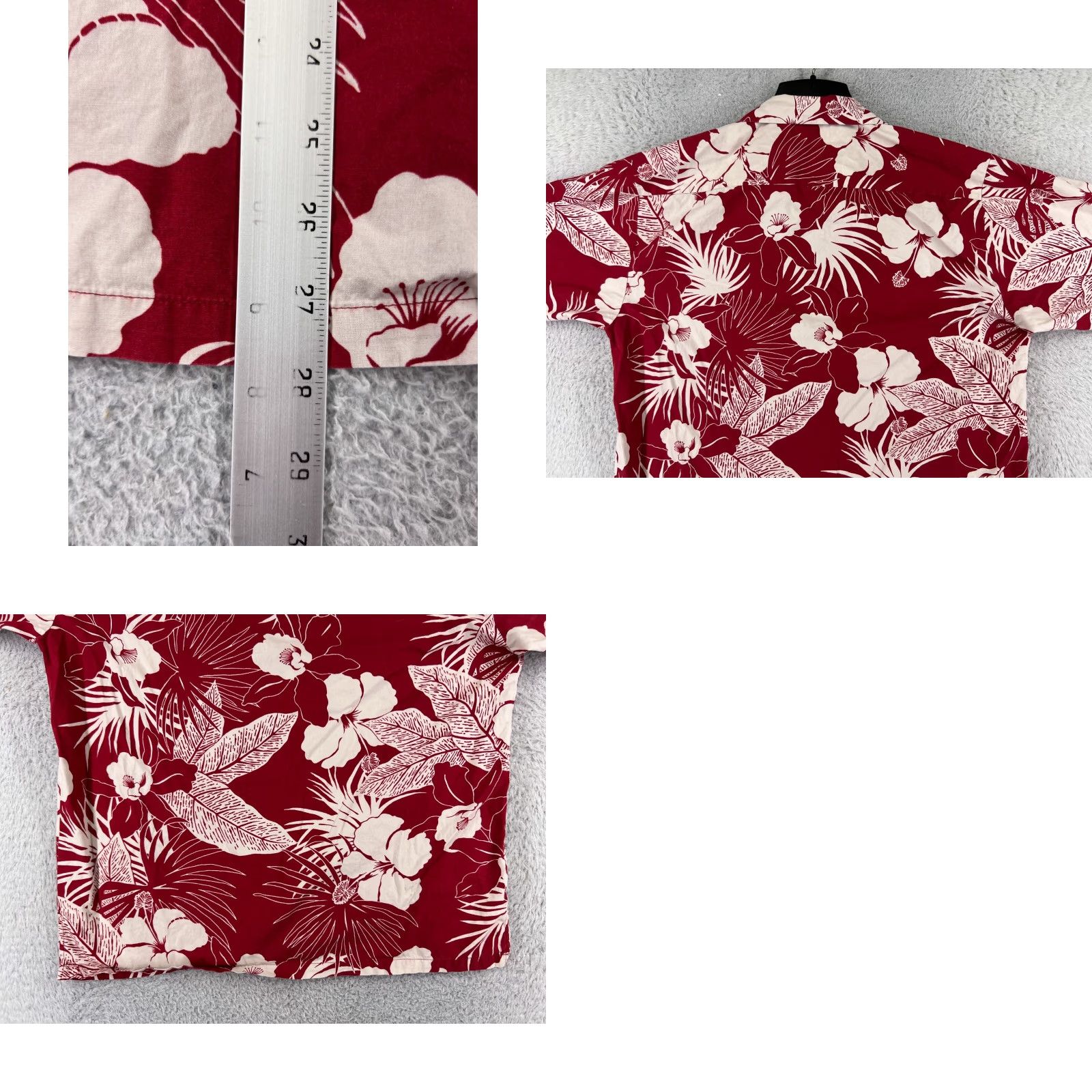 Tori Richard Tori Richard Shirt Men Large Red Floral Palm Button-Up Cotton Size US L / EU 52-54 / 3 - 9 Thumbnail
