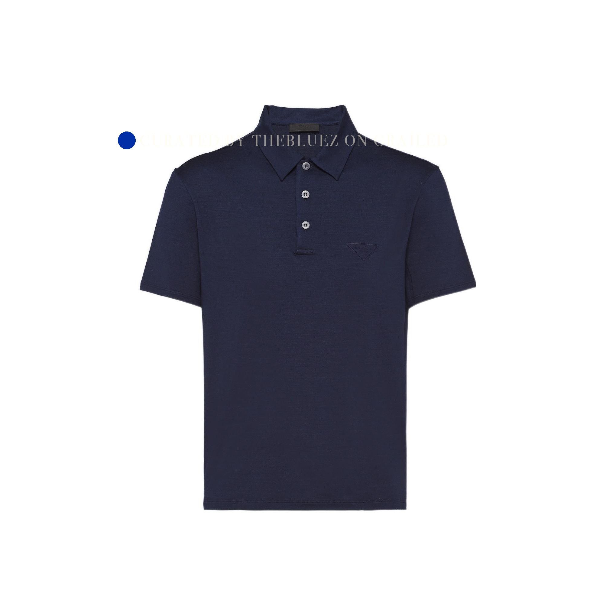 Prada Silk Polo Shirt with Logo Patch Size US S / EU 44-46 / 1 - 1 Thumbnail