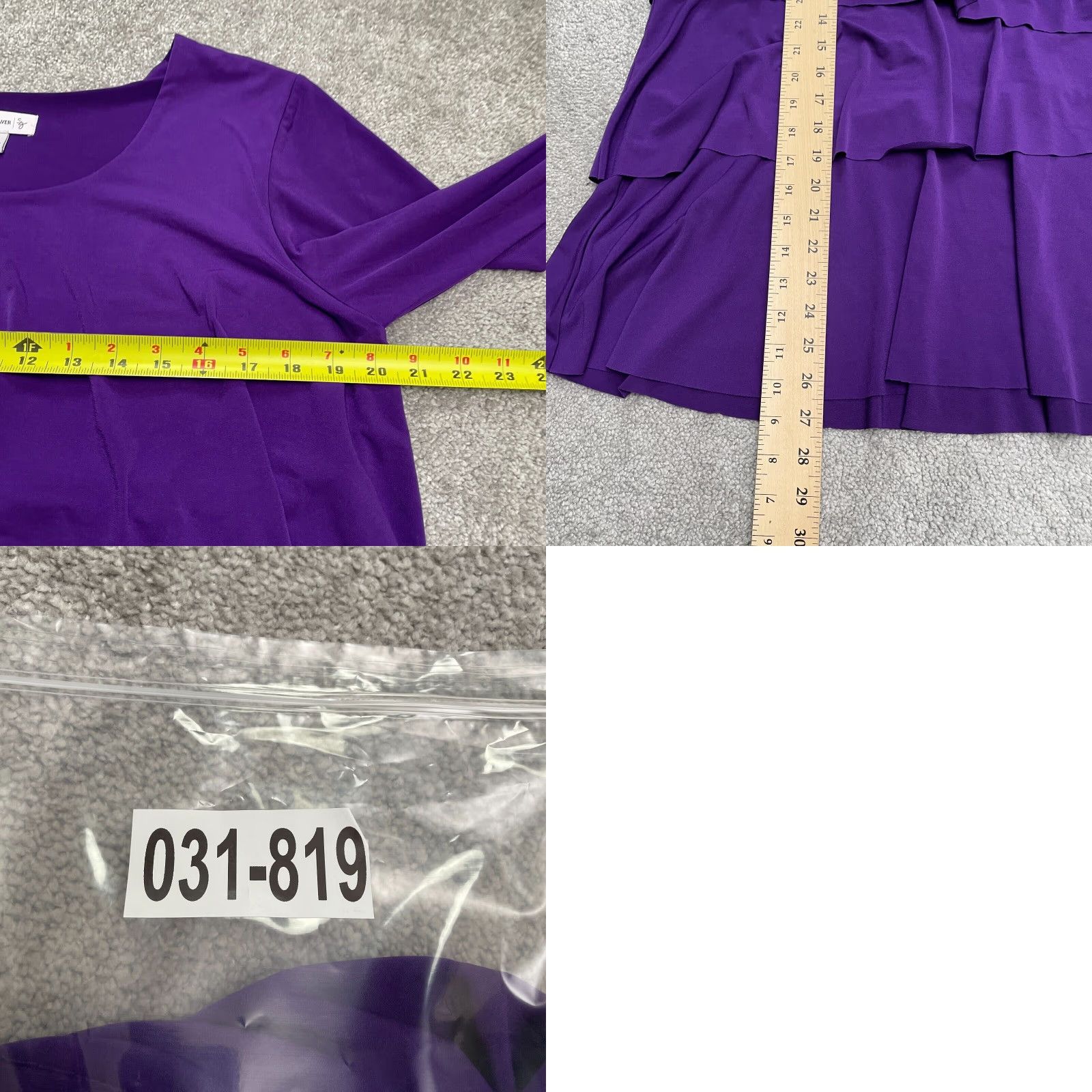 Vintage Susan Graver Blouse Shirt Women M Purple Long Sleeve Tunic Layered Casual Stretch Regular Knit Polyester Spandex Casual, Travel, Workwear Womens Size M / US 6-8 / IT 42-44 - 8 Thumbnail
