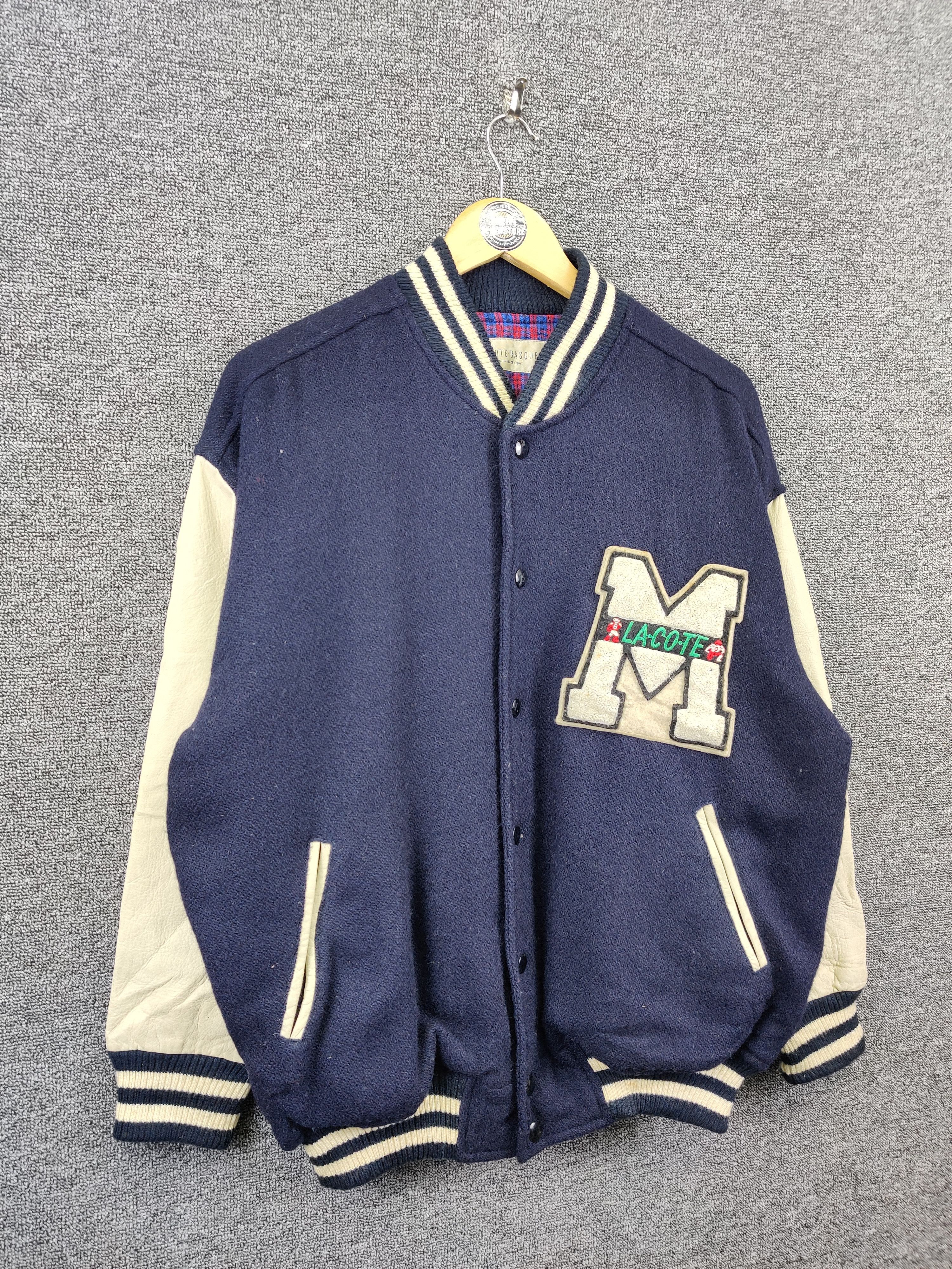 Japanese Brand Vintage Lacote Basque Wool Varsity Leather Jacket Size US XL / EU 56 / 4 - 6 Thumbnail