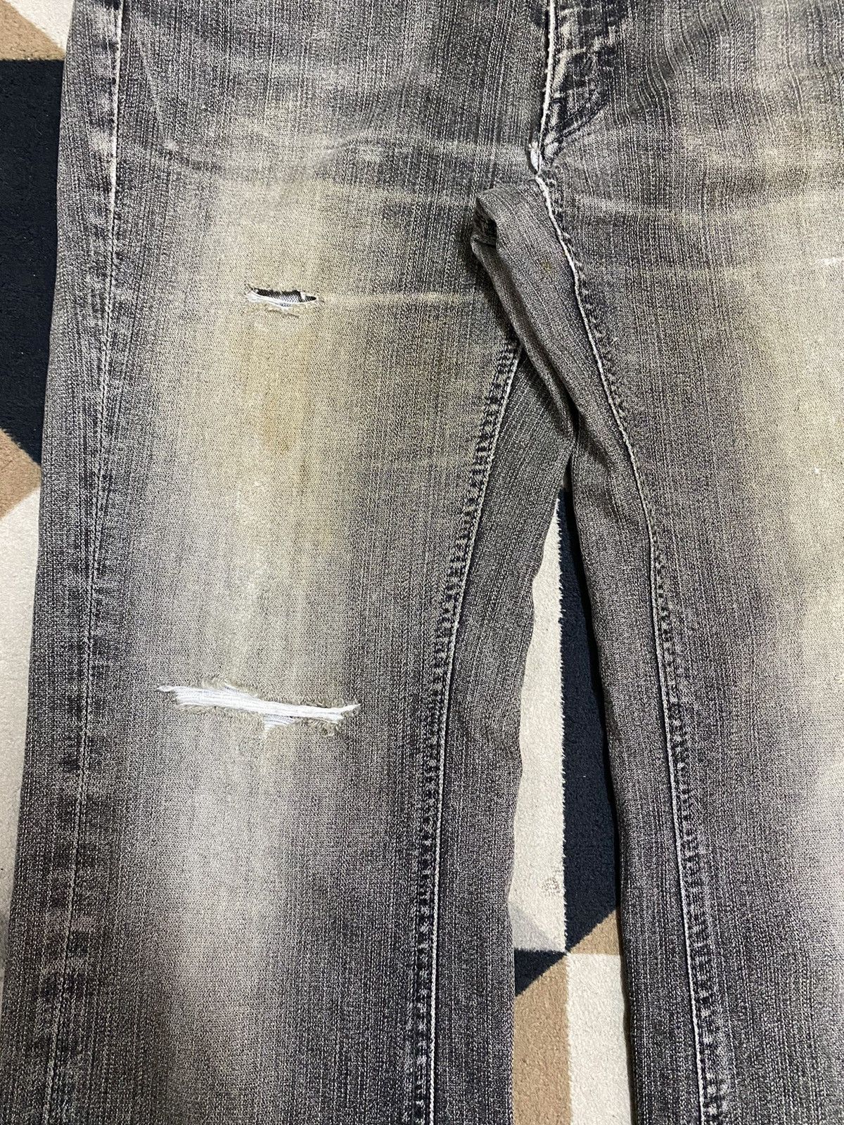 Hypebeast Vintage Japanese Brands Black Denim Distressed Flare Jeans Size US 32 / EU 48 - 7 Thumbnail