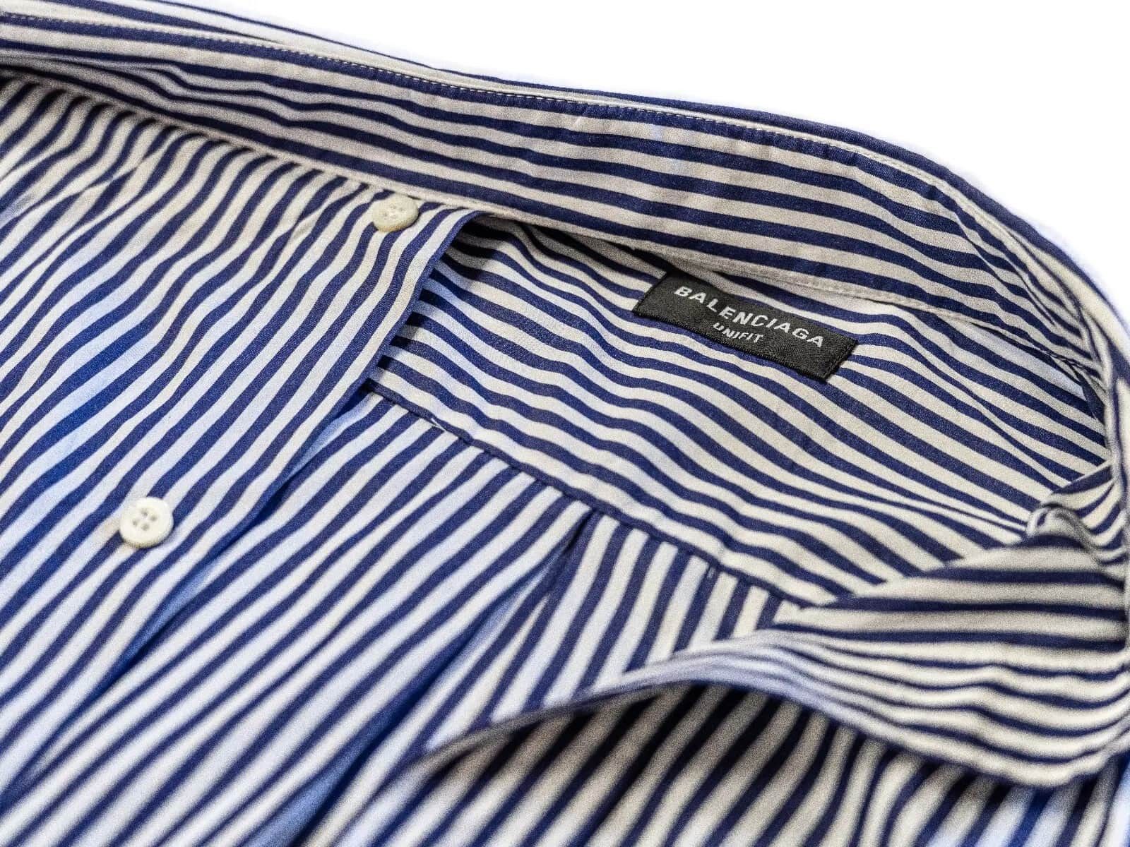 Balenciaga Balenciaga Blue Asymmetrical Twisted Poplin Boyfriend Shirt Size XS / US 0-2 / IT 36-38 - 3 Thumbnail