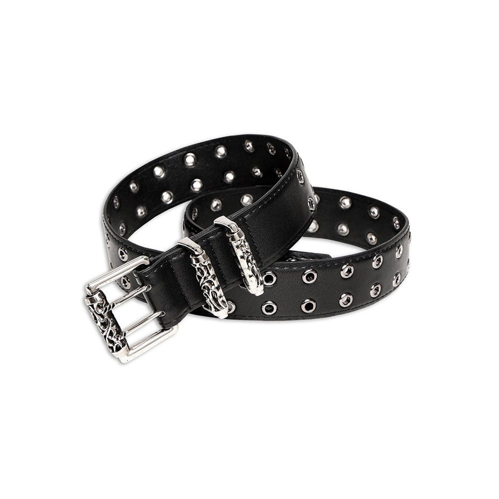 Japanese Brand Black Buckle Studded Belt Size ONE SIZE - 1 Thumbnail