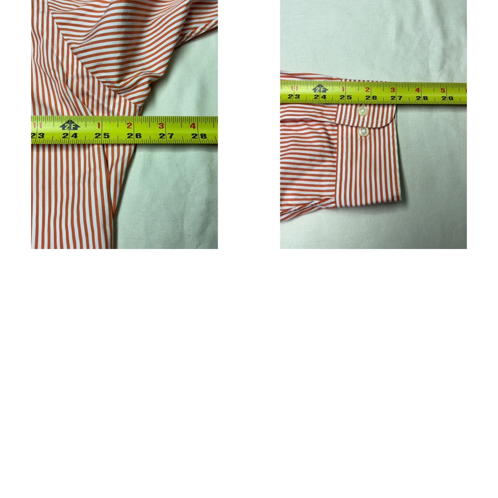 Ralph Lauren Ralph Lauren Button-Up Shirt Striped Classic Fit Orange White Mens 17XL XL Long Sleeve Button-Down Collared Pockets Embroidered Polo Big Pony Size US XXL / EU 58 / 5 - 8 Thumbnail