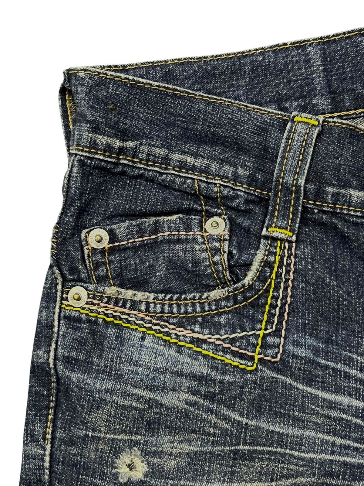 Edwin Flared Vintage Edwin - Faded Wash, Low Rise,Distressed Denim Size 27" / US 4 / IT 40 - 7 Thumbnail
