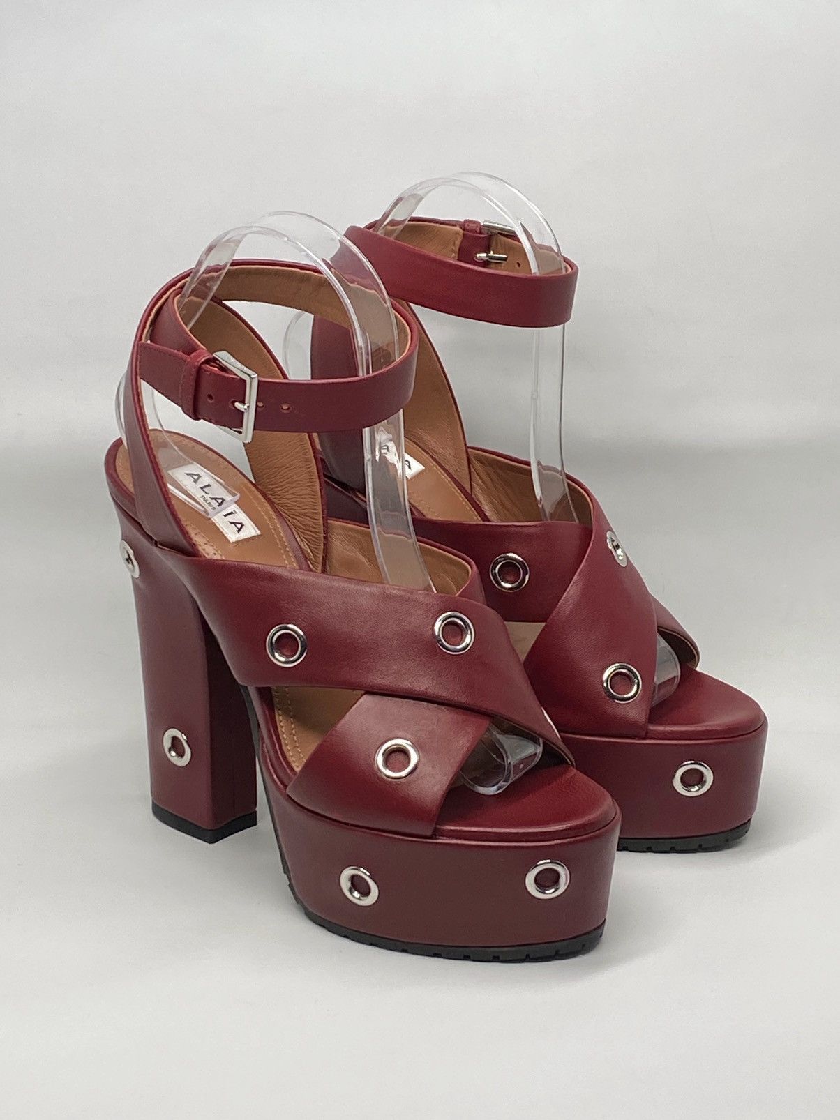Alaia Alaia Eyelets Leather Platform Sandals size 37.5 Size US 7.5 / IT 37.5 - 1 Thumbnail