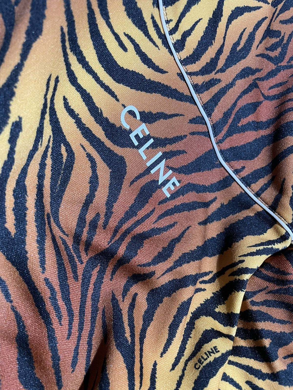 Celine × Hedi Slimane CELINE - TIGER PRINT ZIP UP JERSEY Size US S / EU 44-46 / 1 - 4 Thumbnail
