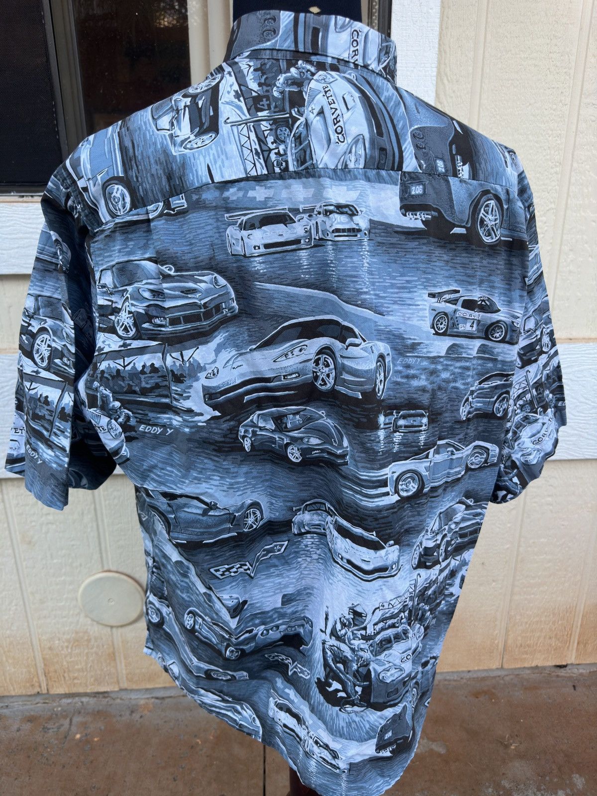 Reyn Spooner Reyn Spooner Corvette Car Print Gray Full Button Men's XL Size US XL / EU 56 / 4 - 2 Thumbnail