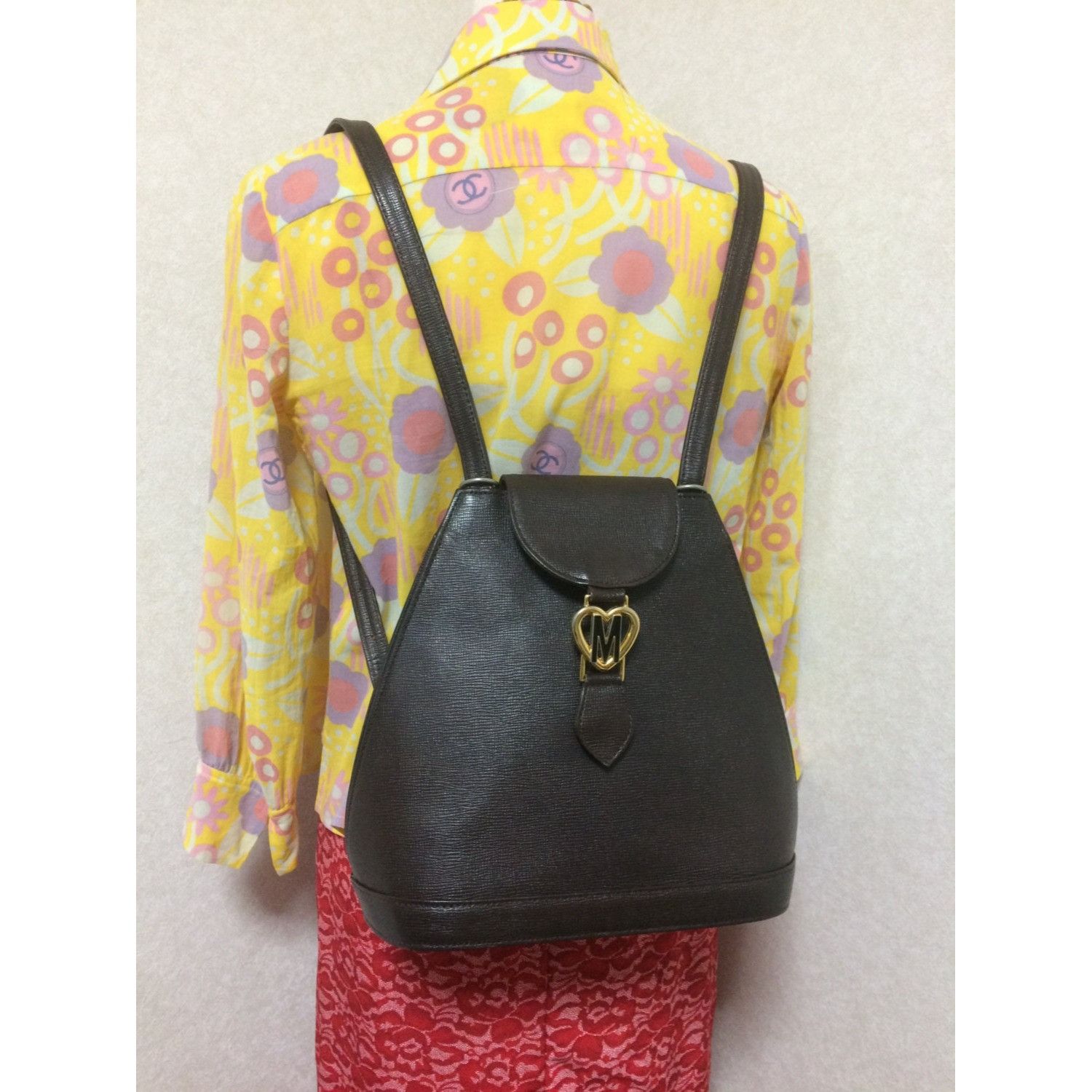 Moschino Vintage MOSCHINO genuine dark brown leather backpack Size ONE SIZE - 5 Thumbnail