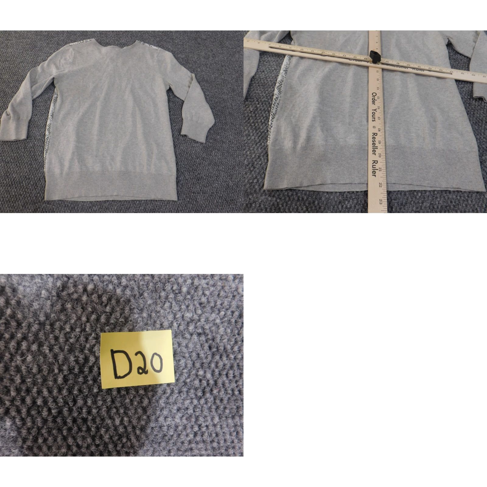 Ann Taylor Ann Taylor Sweater Pullover Crew Neck Long Sleeve Gray Cotton Knit Geometric Stretch, S, Casual, Regular, Women, Classic Fit Size S / US 4 / IT 40 - 9 Thumbnail