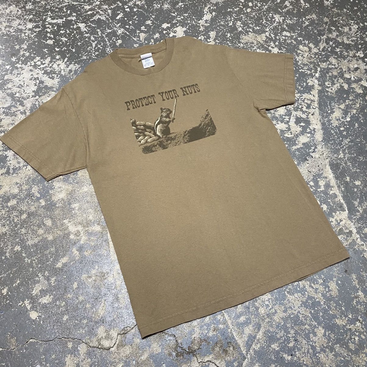 Japanese Brand × Vintage Vintage Protect Yours Nuts Squirrel Funny Parody Tshirt Size US L / EU 52-54 / 3 - 8 Thumbnail