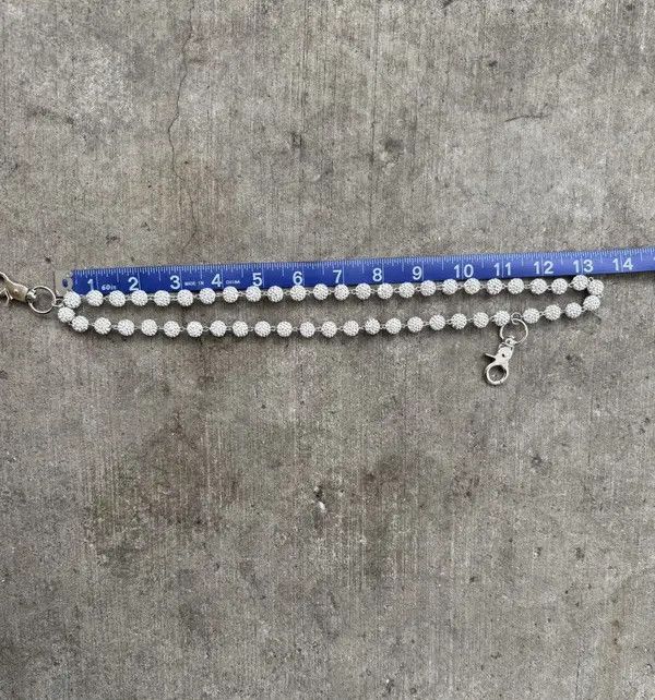 Japanese Brand Crystal Cluster Wallet Chain (White⚪️) Size ONE SIZE - 8 Thumbnail