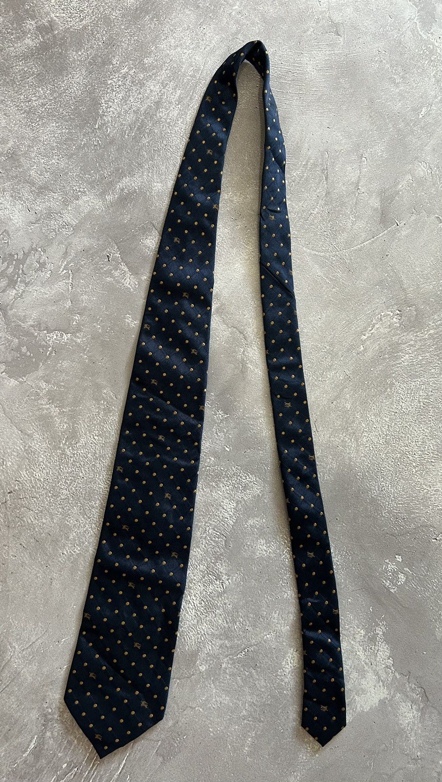 Burberry × Designer Burberry Blue Polka Logo Print Pattern Silk Tie 57" Size ONE SIZE - 2 Thumbnail