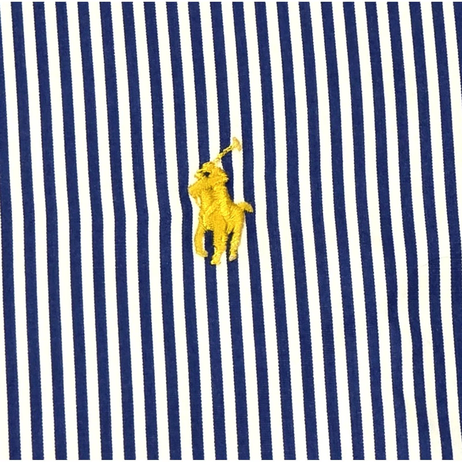 Polo Ralph Lauren Ralph Lauren Polo Long Sleeve Shirt Men 2X Blue Stripe Polo Pony Poplin Bengal Button-Up OCBD Regular Fit Classic Size US XXL / EU 58 / 5 - 6 Thumbnail