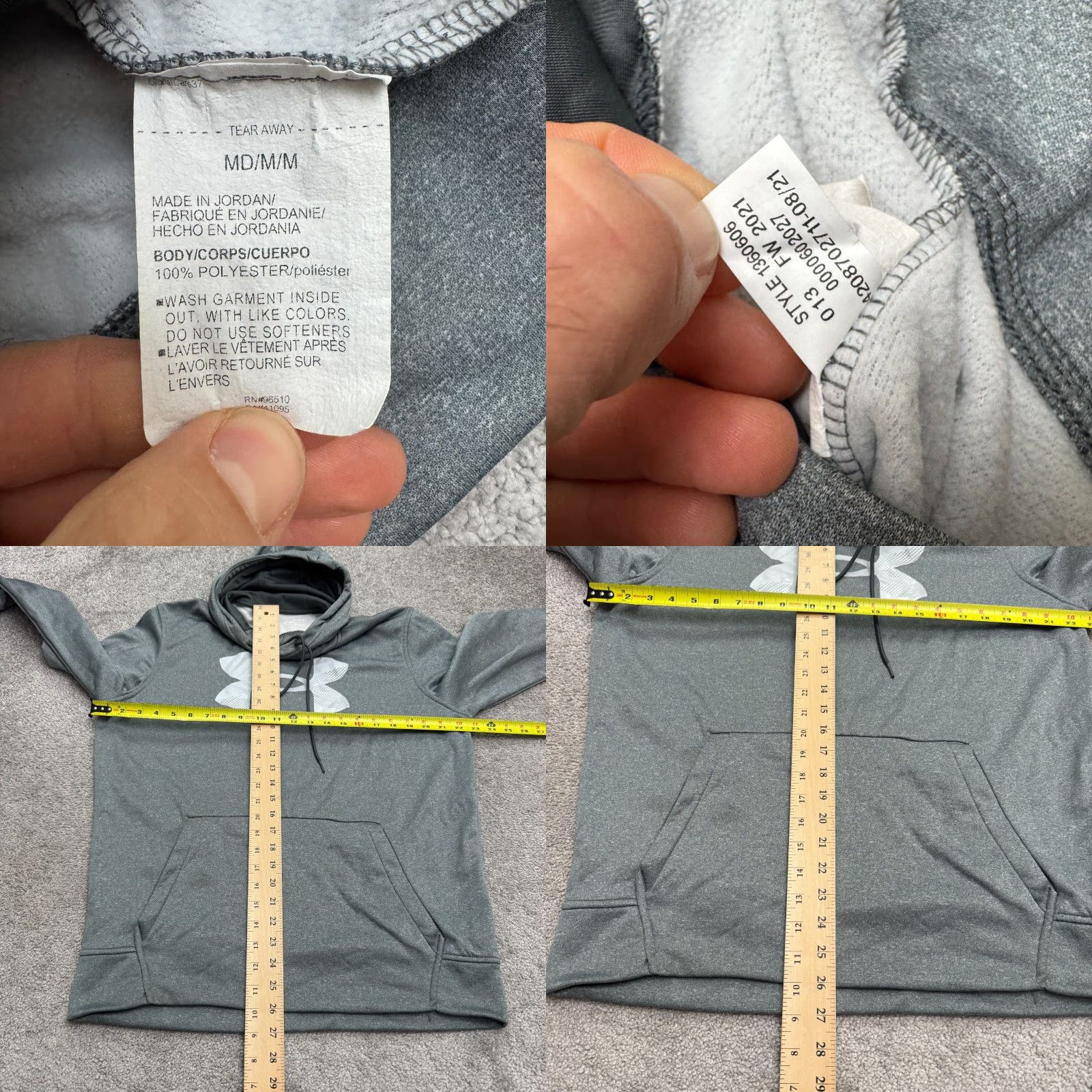 Under Armour Under Armour Hoodie Mens Medium Gray ColdGear Loose Fit Pullover Sweatshirt Size US M / EU 48-50 / 2 - 8 Thumbnail