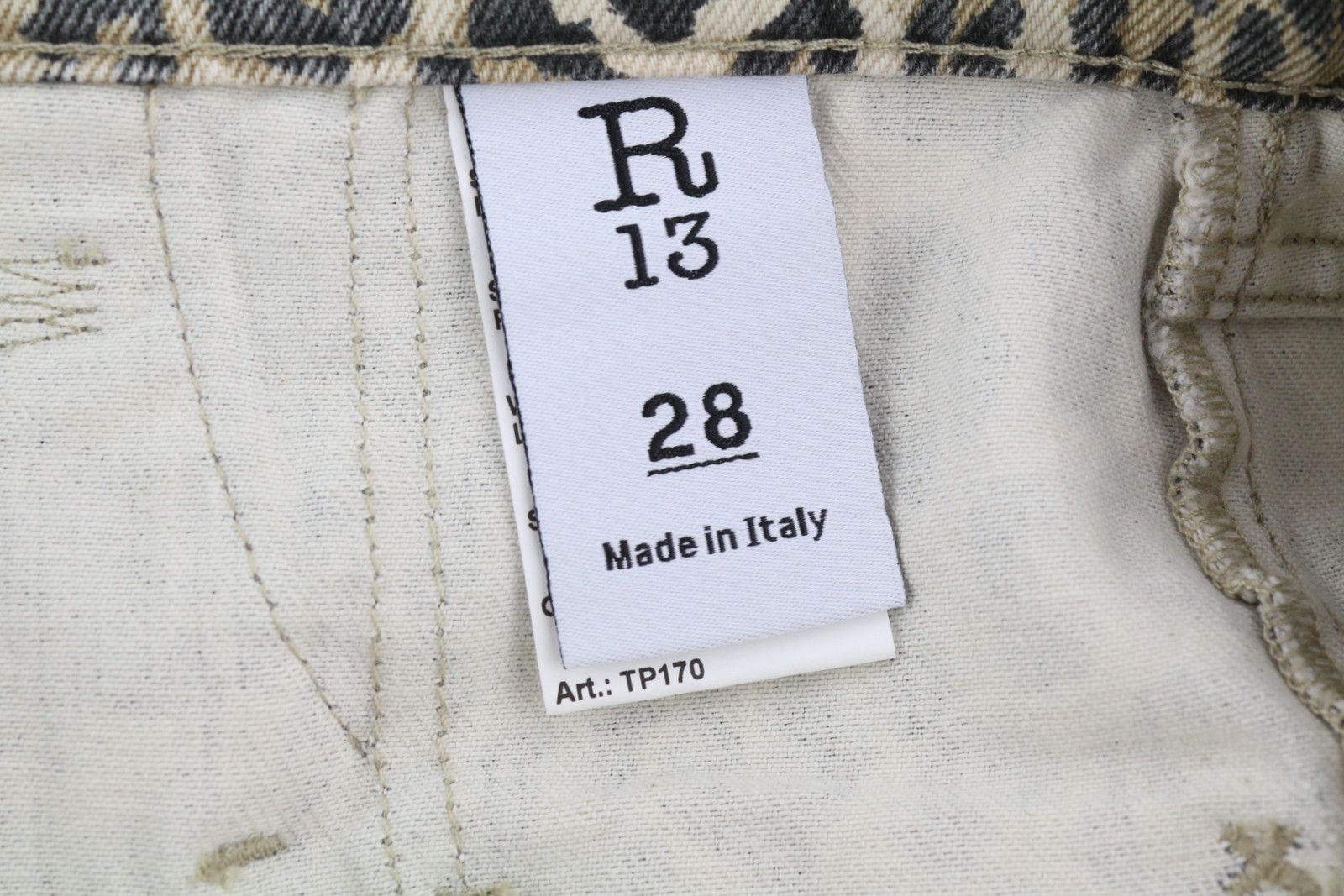 R13 POUCH POCKET 28 Leopard Denim RRP$1029 85102 Size 28" / US 6 / IT 42 - 11 Thumbnail