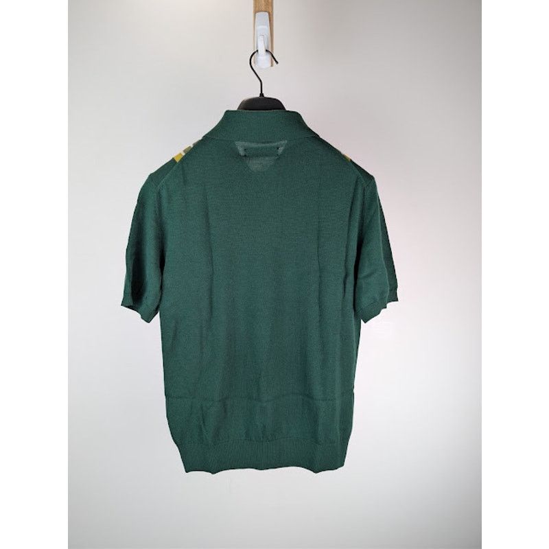 Amiri o1rshd1 Stack Stripe Short Sleeve Polo Shirt in Green Size US M / EU 48-50 / 2 - 9 Thumbnail