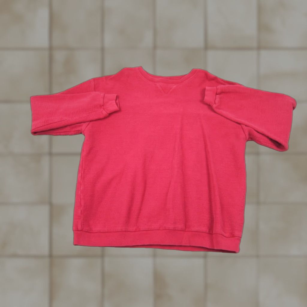Lands' End Lands' End Sweatshirt XL Red Pullover Mens Crew Neck Cotton Fleece Vintage USA Pattern Solid Made in USA Size US XL / EU 56 / 4 - 1 Thumbnail