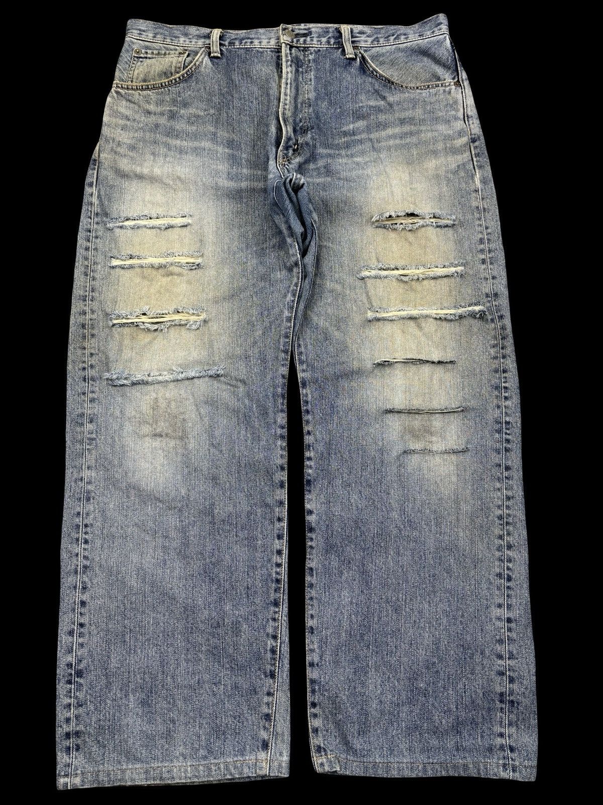Edwin 💥Thrashed💥Vtg Edwin 445 Loose Heavy Distressed Denim F942 Size US 36 / EU 52 - 1 Thumbnail