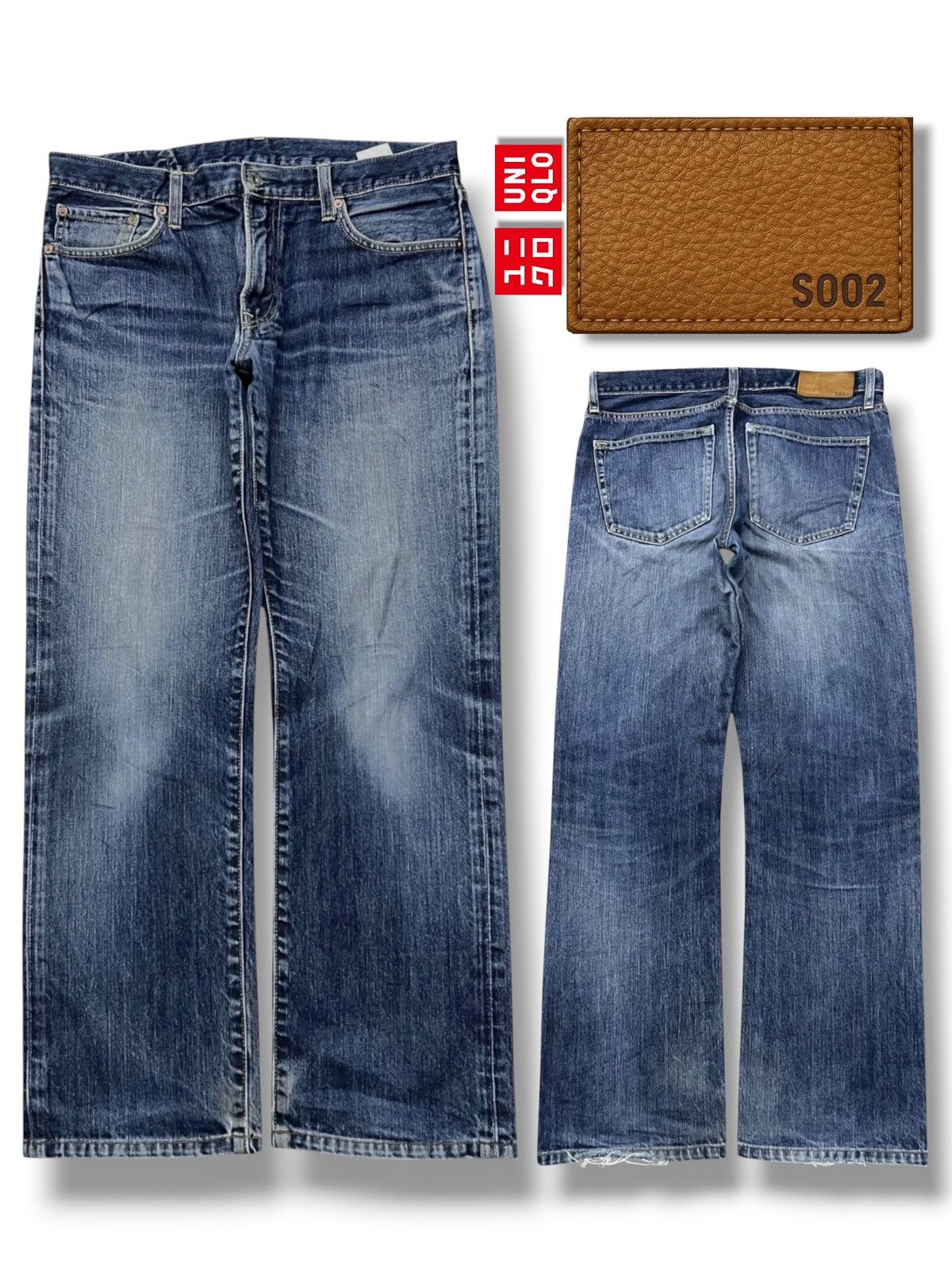 Uniqlo Vintage Uniqlo UJ S002 Japan - Faded Wash, Distressed Denim Size US 34 / EU 50 - 1 Thumbnail