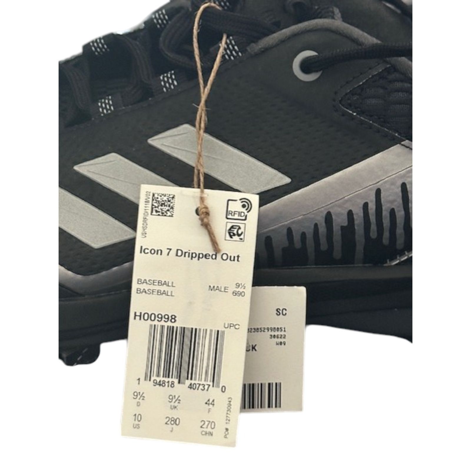 Adidas Adidas Icon 7 Dripped Out Metal Baseball Cleats Black Men's Size US 10 / EU 43 - 7 Thumbnail