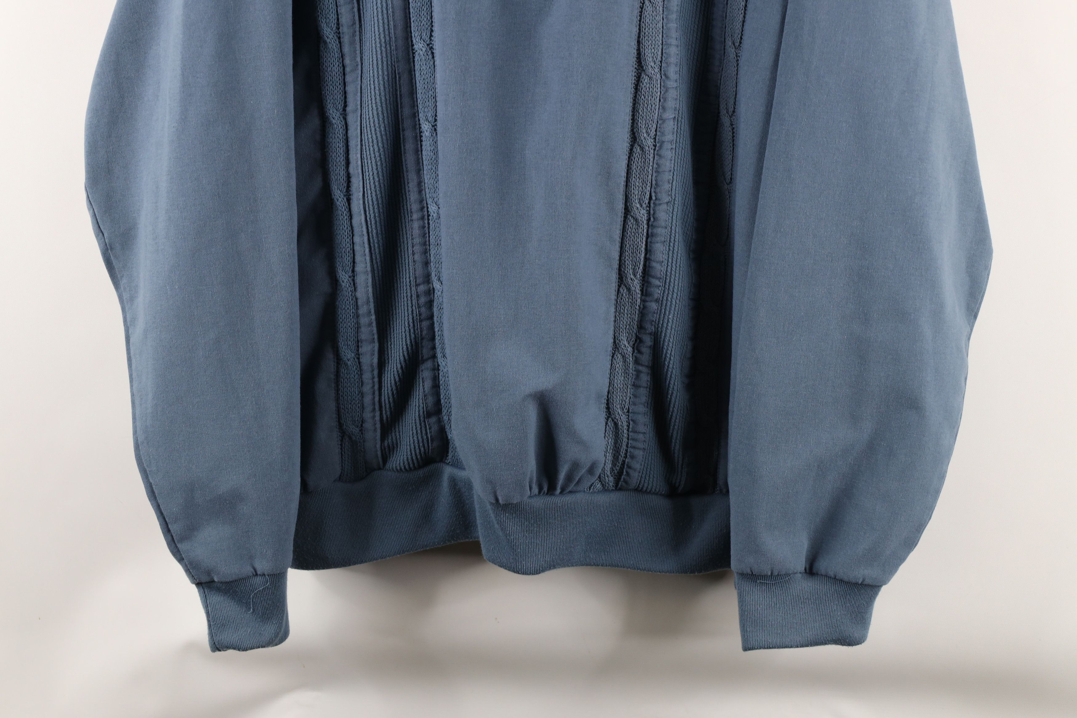 Vintage Vintage 90s Streetwear Cable Knit Pullover Polo Shirt Blue Size US XL / EU 56 / 4 - 3 Thumbnail
