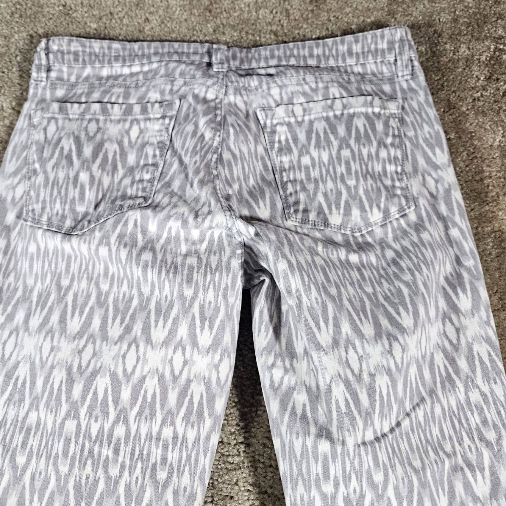 Ann Taylor Ann Taylor LOFT Modern Skinny Ankle White Geometric Jeans Size 6 Women Slim 5-Pocket Denim Size 28" / US 6 / IT 42 - 5 Thumbnail