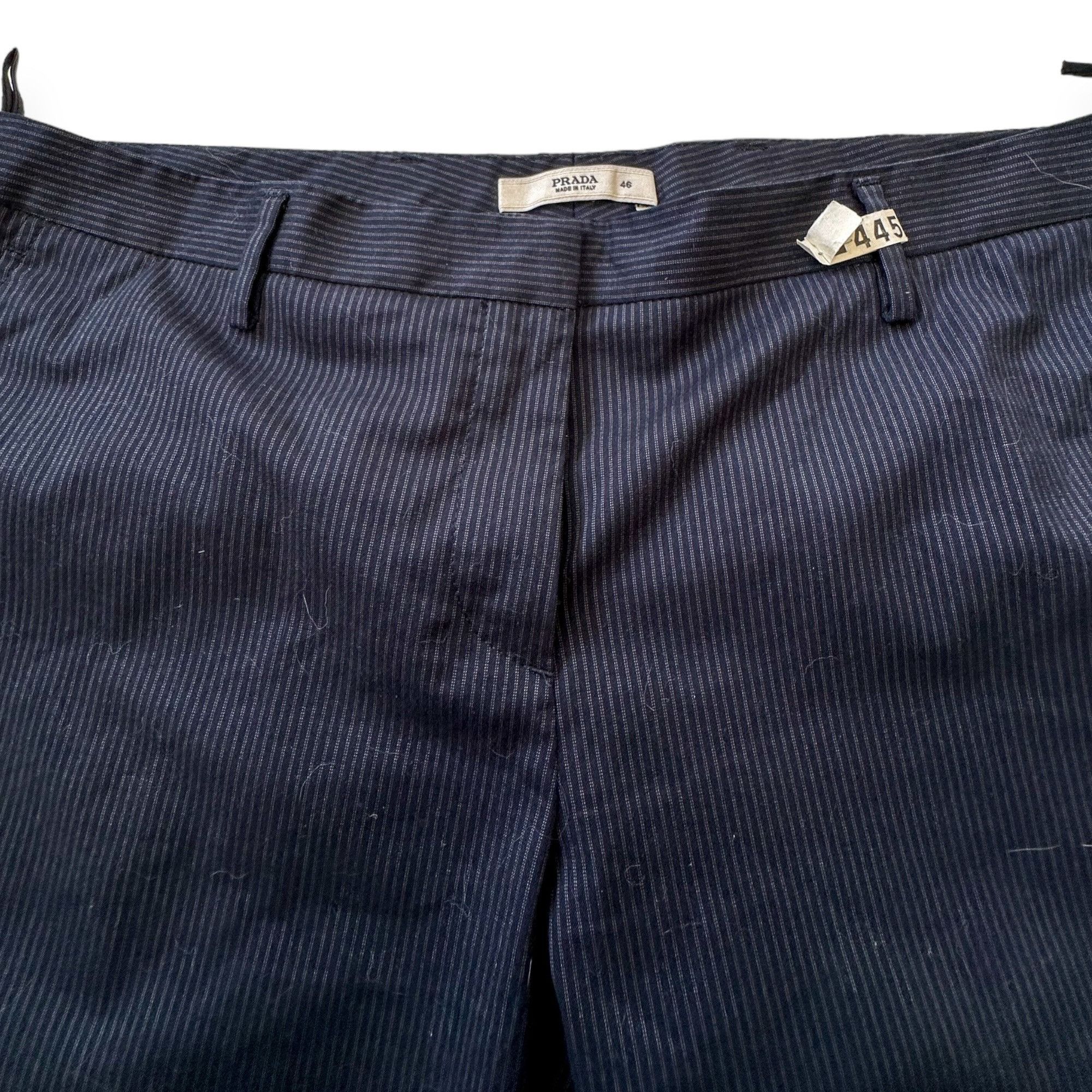 Prada Prada Blue Striped Cotton Pants, Size Italian 46/L Size 32" / US 10 / IT 46 - 9 Thumbnail