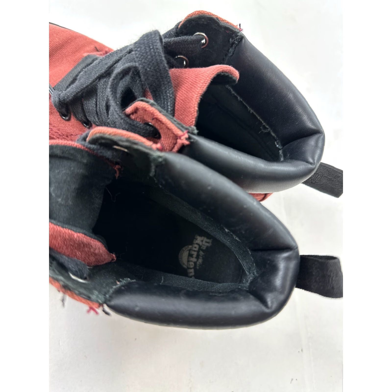 Dr. Martens Dr. Martens Shoreditch Boots Womens US 6 Red Black Canvas Lace Up Air Wear High Cow? Size US 6 / IT 36 - 6 Thumbnail