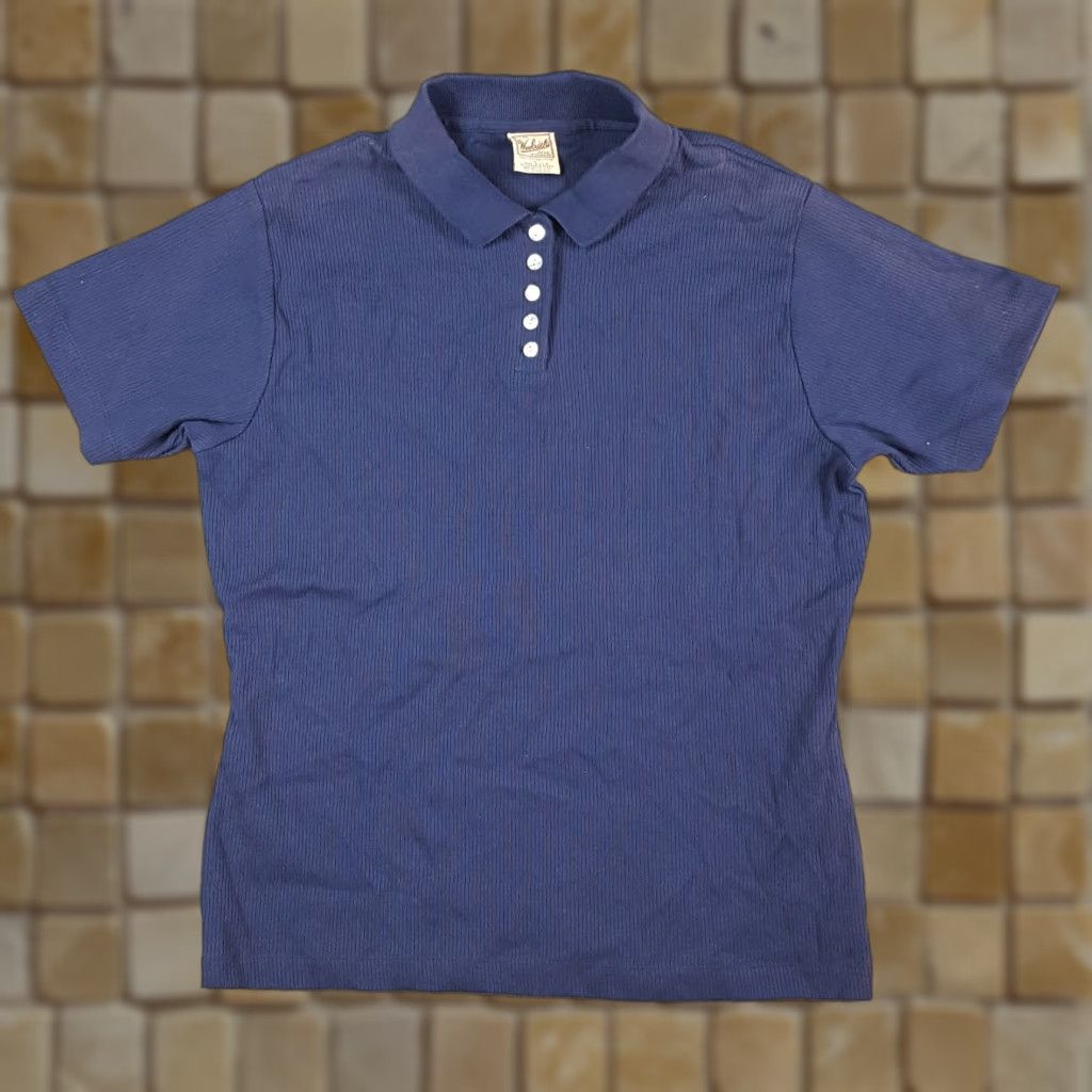 Vintage Woolrich Women's Polo Knit Collared Polo Navy Blue Size L Woolrich Polo Shirt 00s 90s Preppy Outdoor Retro Sports Casual Shirt Womens Size L / US 10 / IT 46 - 1 Thumbnail