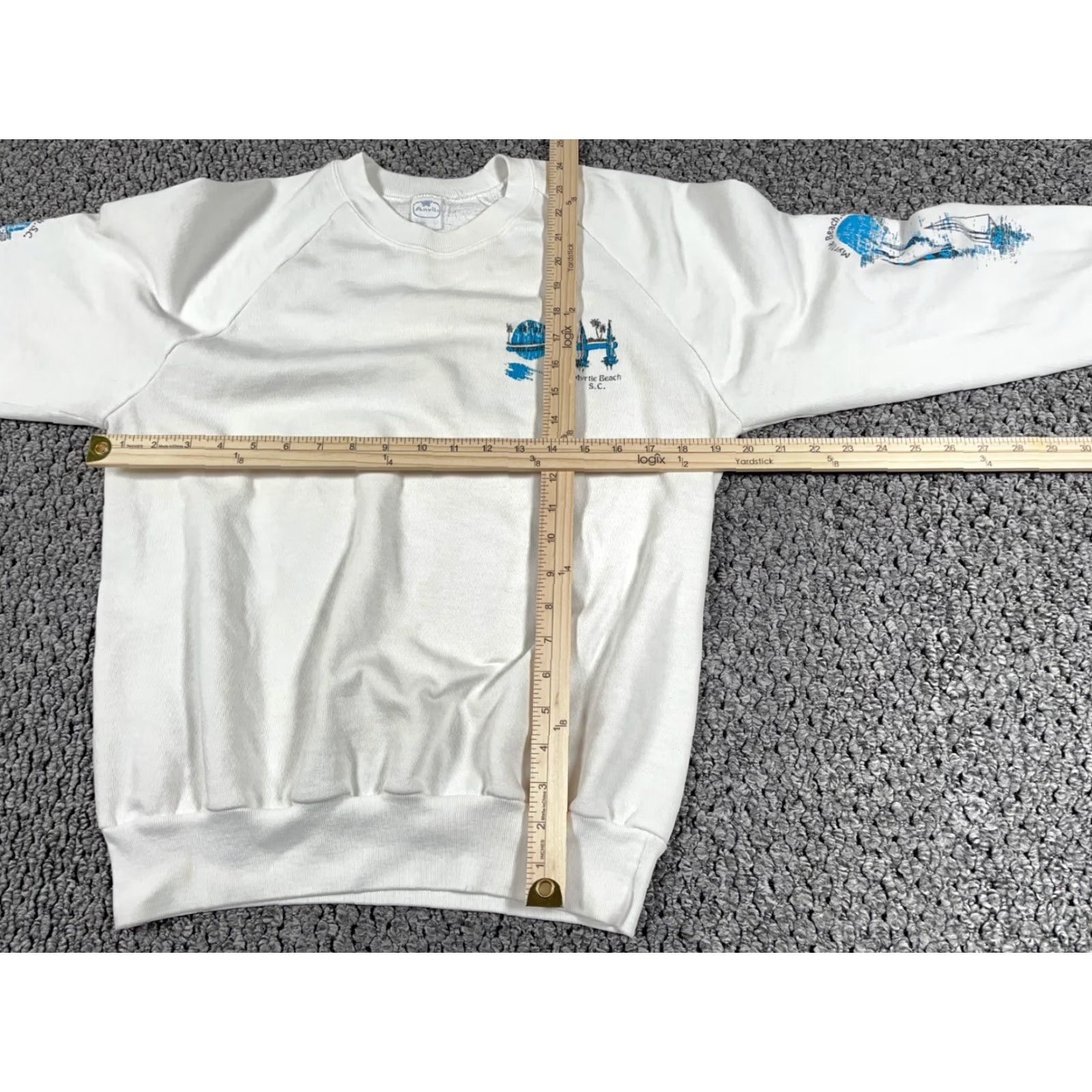 Anvil VINTAGE Anvil Sweatshirt Shirt Men L White Myrtle Beach Sailboat Graphic 80s USA Size US L / EU 52-54 / 3 - 4 Thumbnail