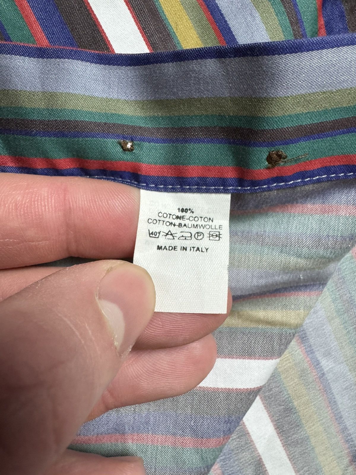 Etro Etro Multicolor Striped Button Down Shirt Italian Size 42 Size US M / EU 48-50 / 2 - 12 Thumbnail