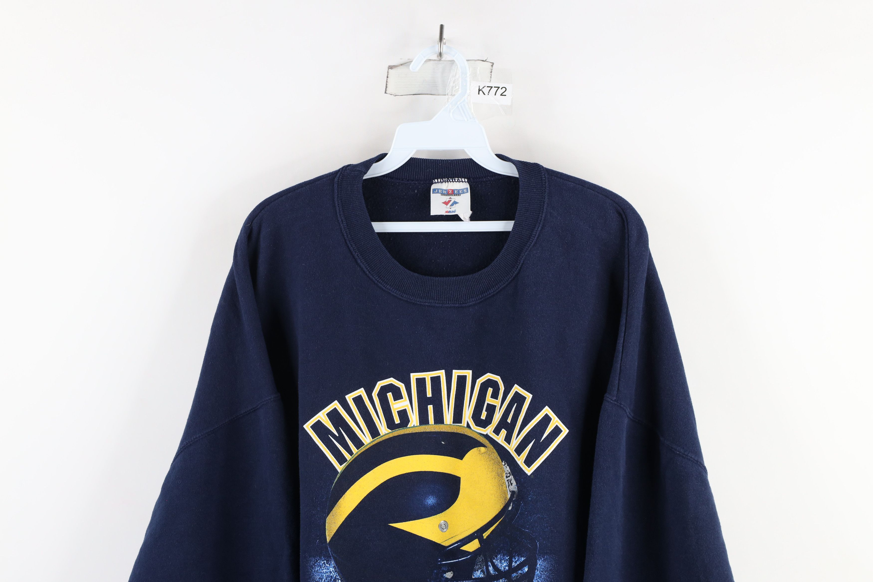 Vintage Vintage 90s Out University of Michigan Football Sweatshirt Size US XXL / EU 58 / 5 - 2 Thumbnail