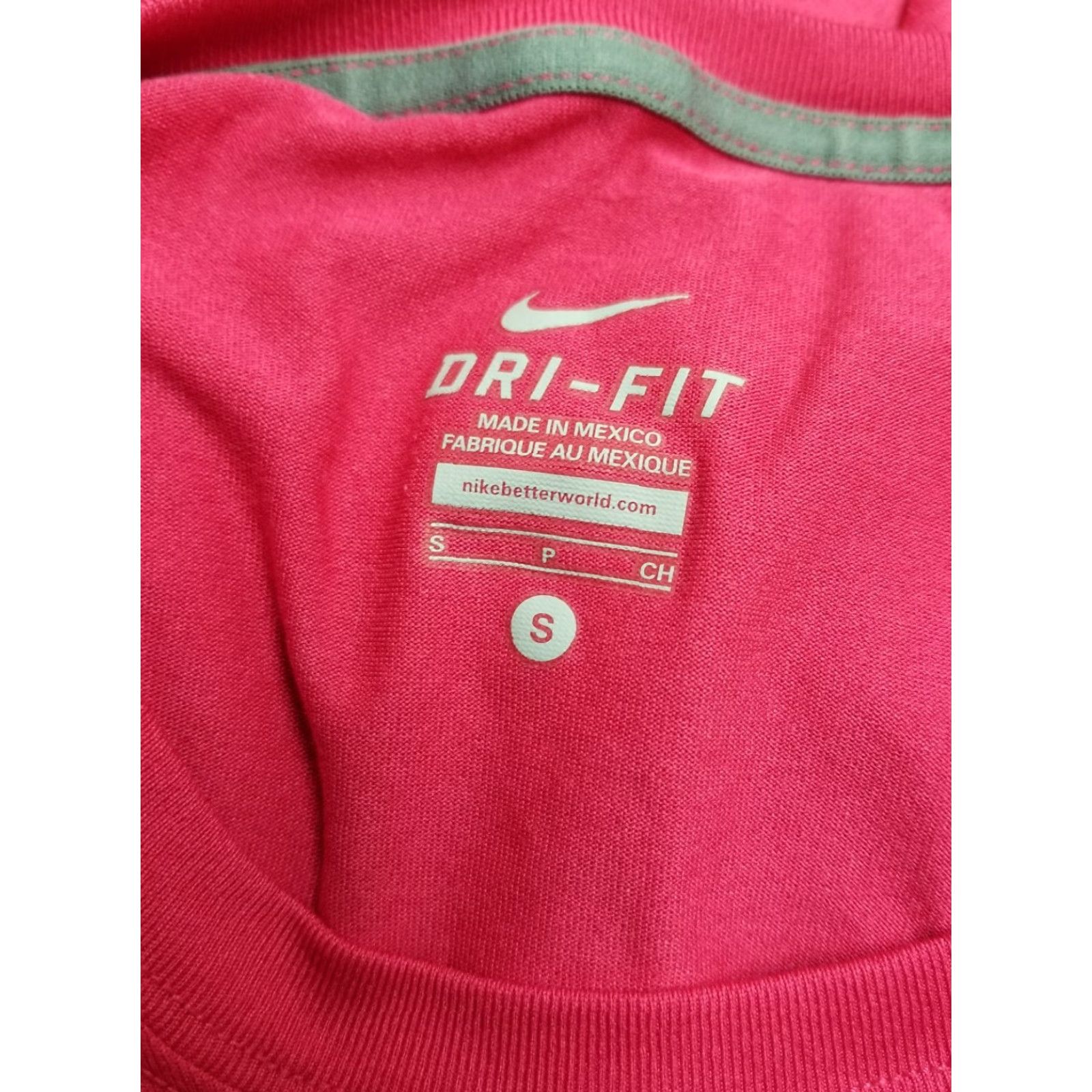 Nike Nike Dri-Fit Womens Fitness Tee S Pink and Green As Long As you're Sweating Shirt Womens S Pink and Green Nike Dri-Fit Tee Size ONE SIZE - 5 Thumbnail