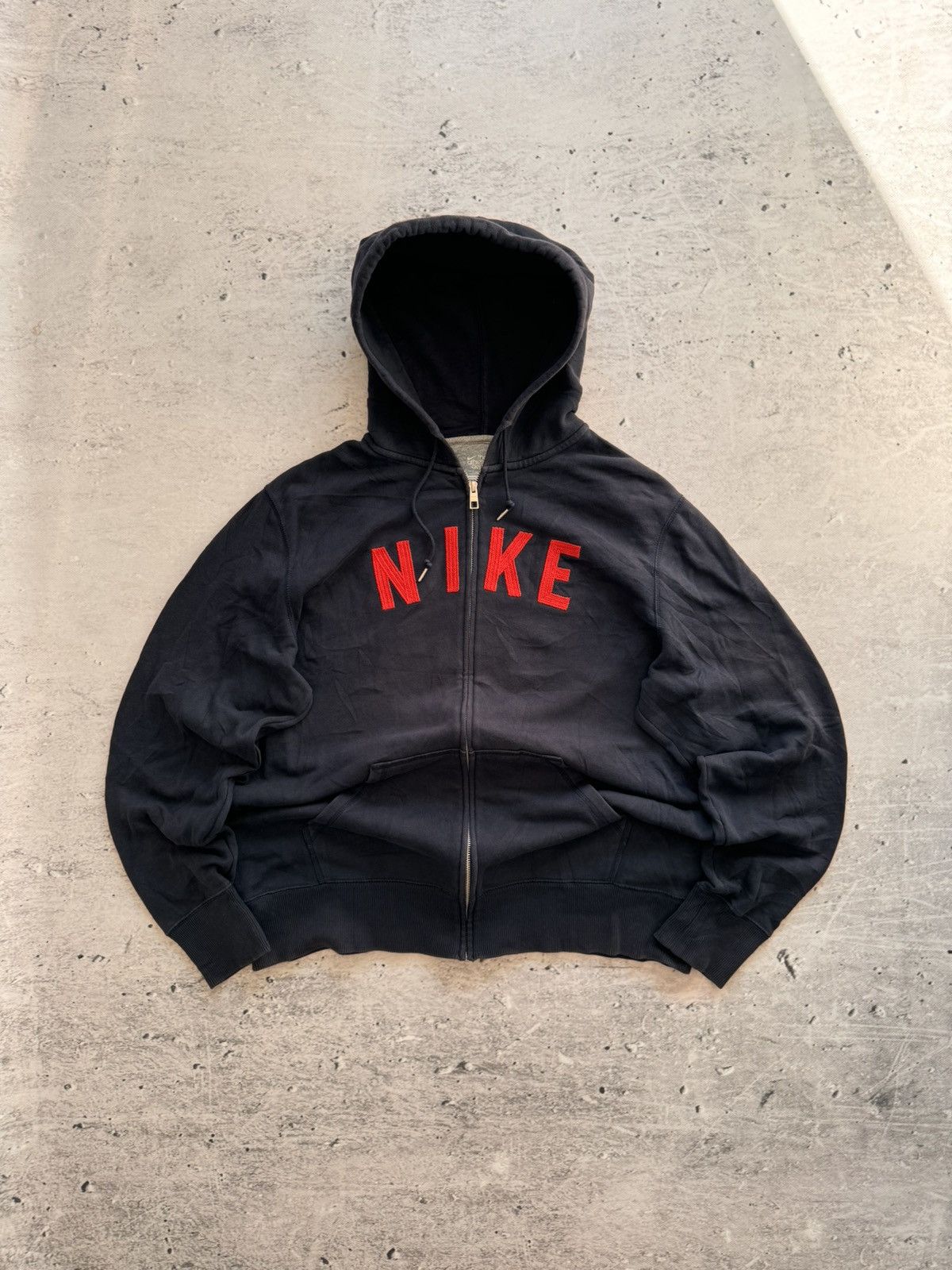 Nike × Vintage NIKE VINTAGE CENTER LOGO OVERSIZE BOXY ZIP HOODIE Size US XL / EU 56 / 4 - 1 Thumbnail