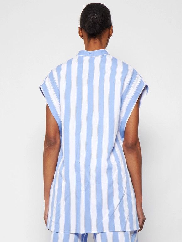 Balmain o1y0625 T-Shirt in Light Blue/White Size S / US 4 / IT 40 - 3 Thumbnail
