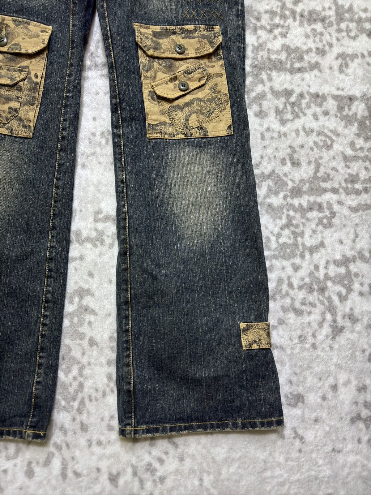291295=Homme Vintage 291295=Homme Multi Pocket Flare Denim Camo Size US 32 / EU 48 - 8 Thumbnail