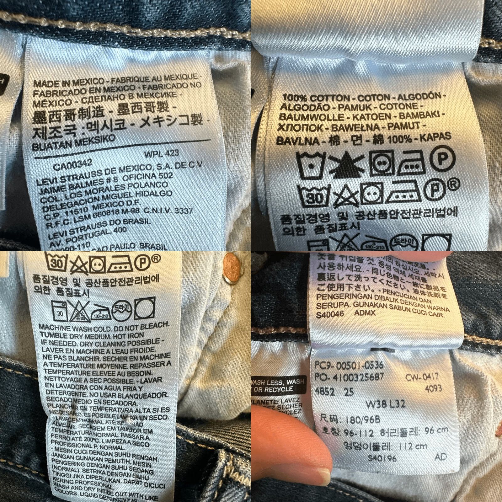 Levi's VINTAGE Levi’s 501 Jeans Mens 38 Blue Original Fit Buttonfly Denim Cotton Hemmed Straight Mens Size US 38 / EU 54 - 8 Thumbnail