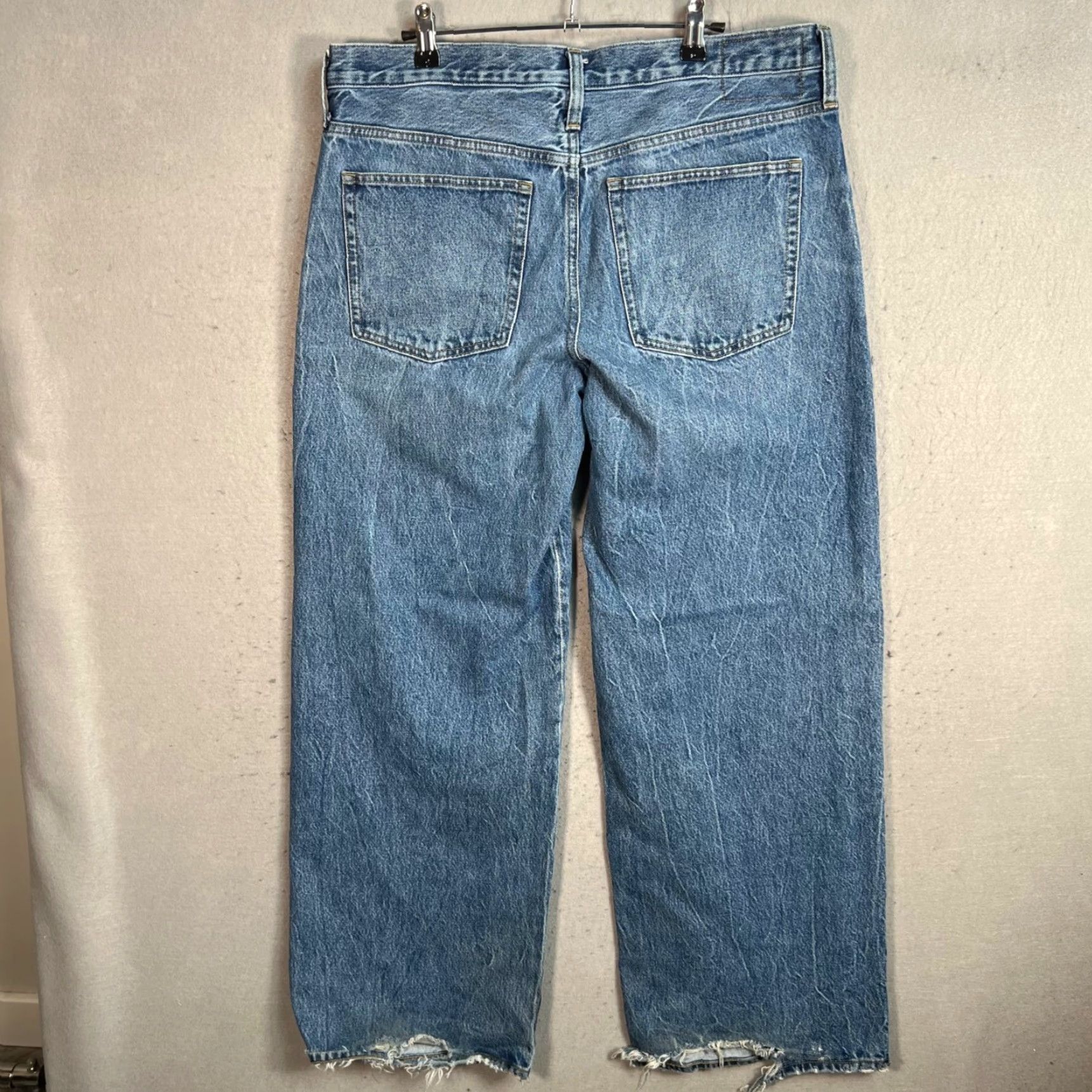 J.Crew VINTAGE J.CREW Jeans Wide-Leg Womens Size 30 Blue 100% Cotton Distressed Hem 31in Inseam Size 30" / US 8 / IT 44 - 2 Thumbnail