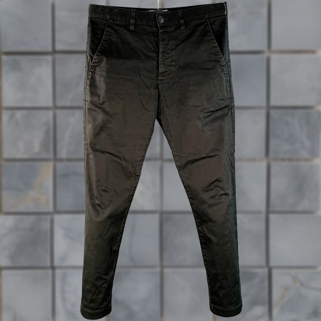 Yves Saint Laurent SAINT LAURENT Black Cotton Blend Flat Front Slim Tapered Casual Pants Size 30 Men Size US 30 / EU 46 - 1 Thumbnail