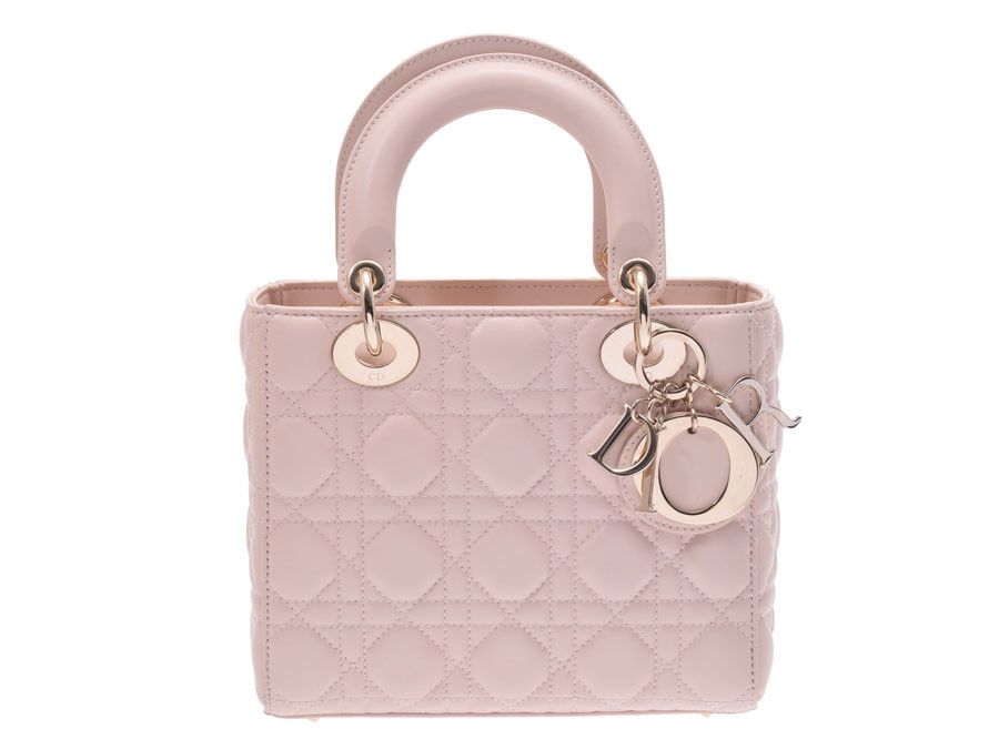 Christian Dior Cannage 2way Lambskin Guarantee With Strap Pink