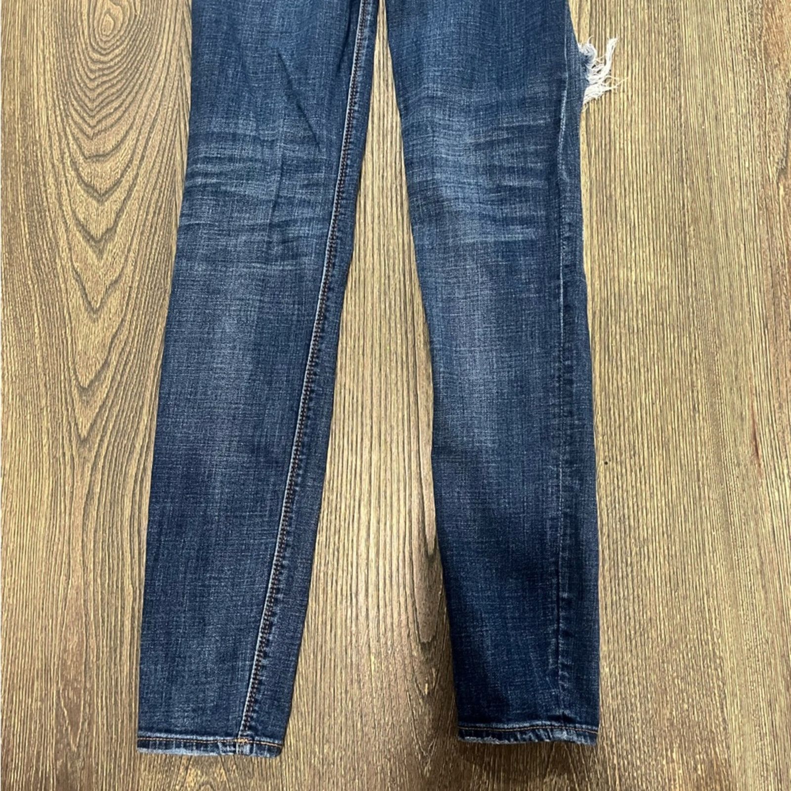 Express Express Jeans Mia Legging Mid-Rise Distressed Denim Size 2L Size 26" / US 2 / IT 38 - 10 Thumbnail
