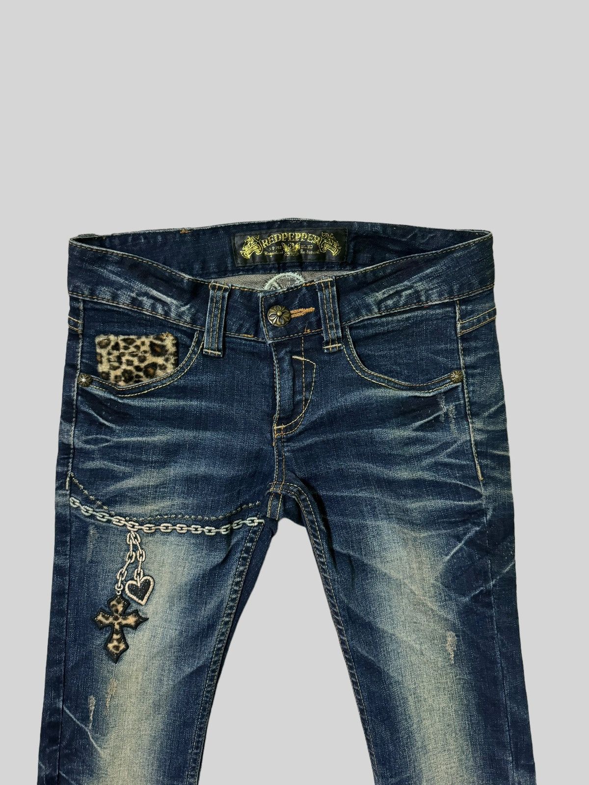 Hysteric Glamour × Japanese Brand Skinny REDPEPPER Cross Embroidery Junya Watanabe Denim Size US 27 - 3 Thumbnail